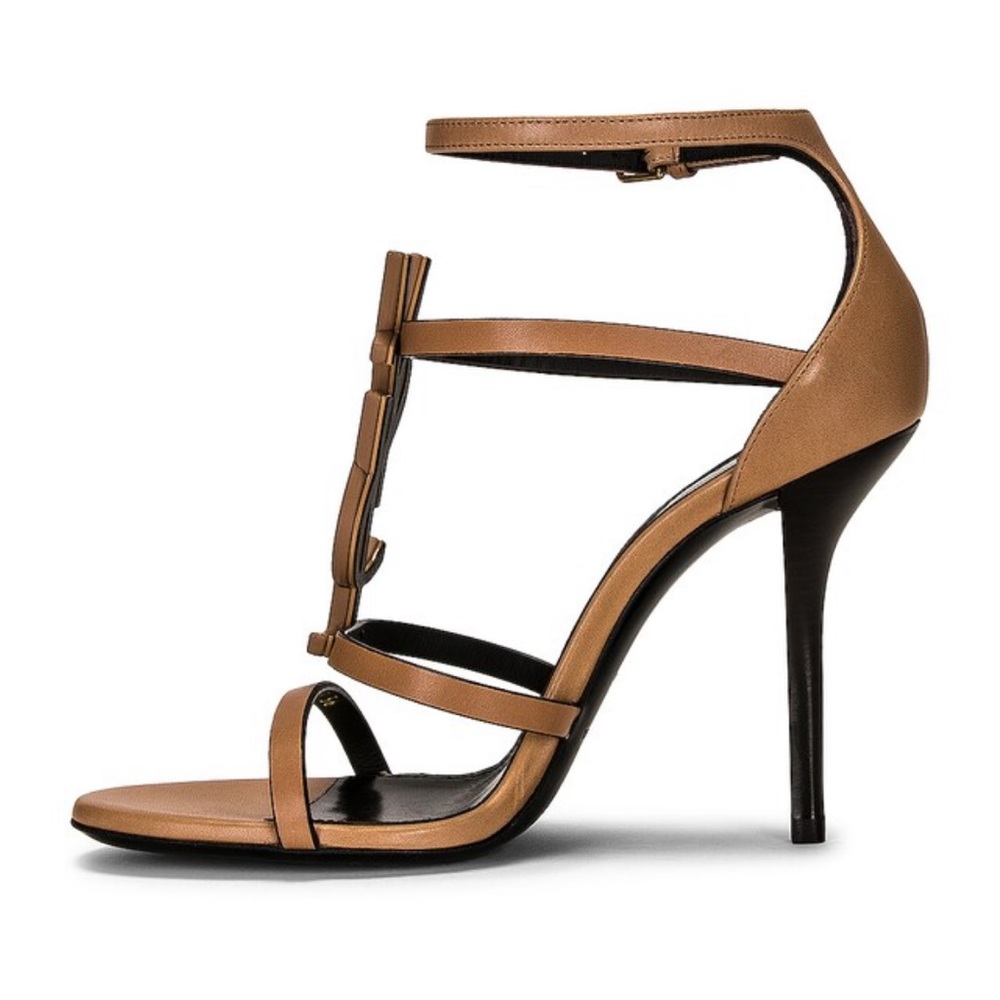 YSL SAINT LAURENT Cassandra Heels in Nude Tan Gold Brown Size 36 6 - Picture 4 of 5